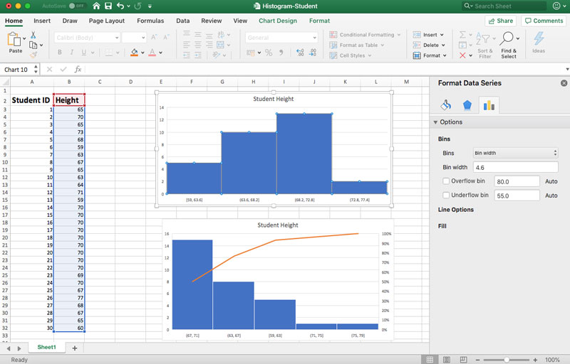 Histogram and Pareto Charts using GrapeCity Documents for Excel .NET v3.0