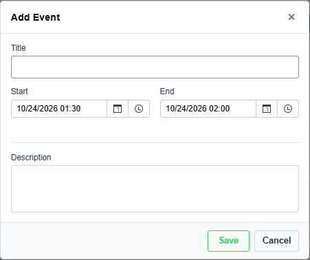 JavaScript Calendar Add Event