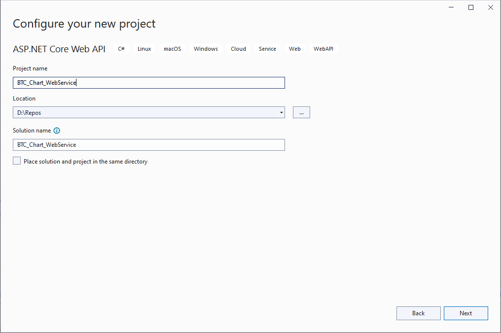 Configure New ASP.NET Core Project