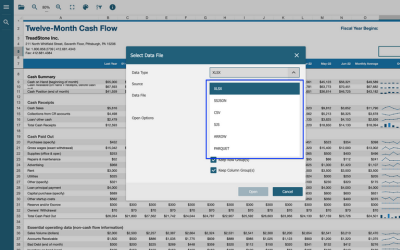 Select Different Data Files (XLSX, CSV, SSJSON, SJS) to view - JavaScript Data Viewer