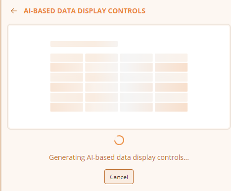 AI based data display controls