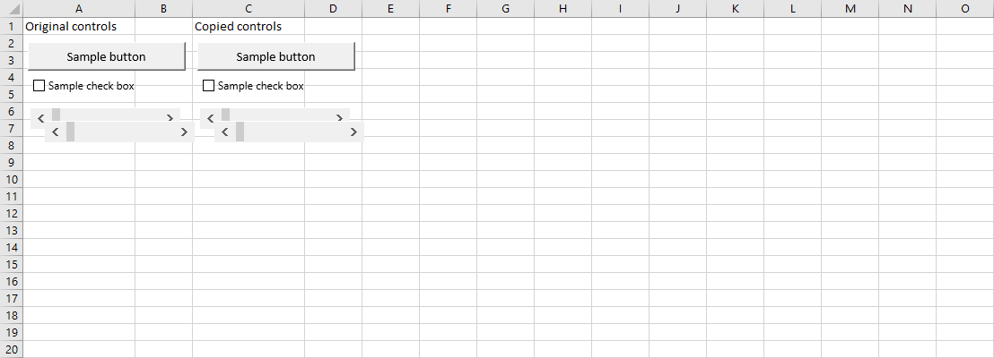 Form Control Shape Features