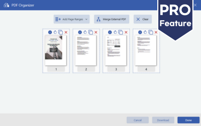 Offer a PDF Organizer UI JavaScript Enterprise Web Apps 