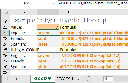 WinForms Spreadsheet Xlookup and Xmatch