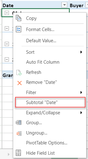 Show subtotals in JavaScript Pivot Tables