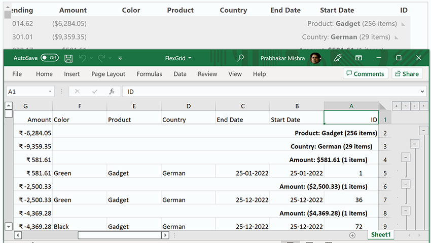 .NET DataGrid Localization