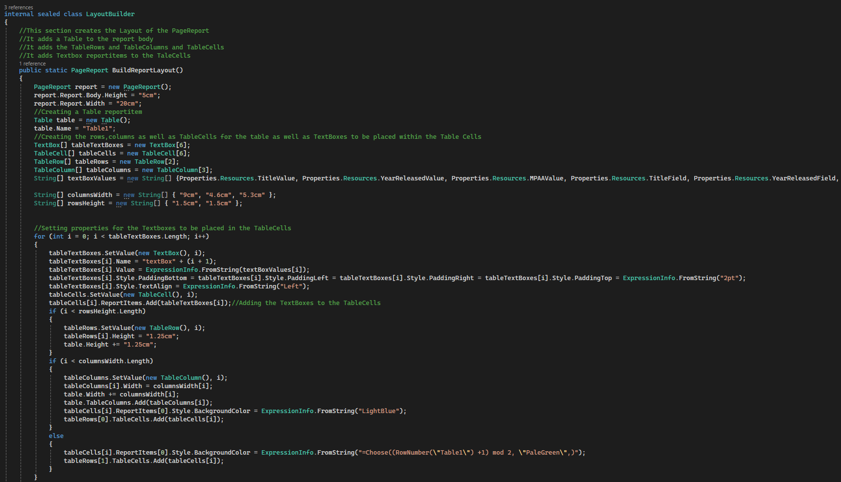 Create Reports in Code