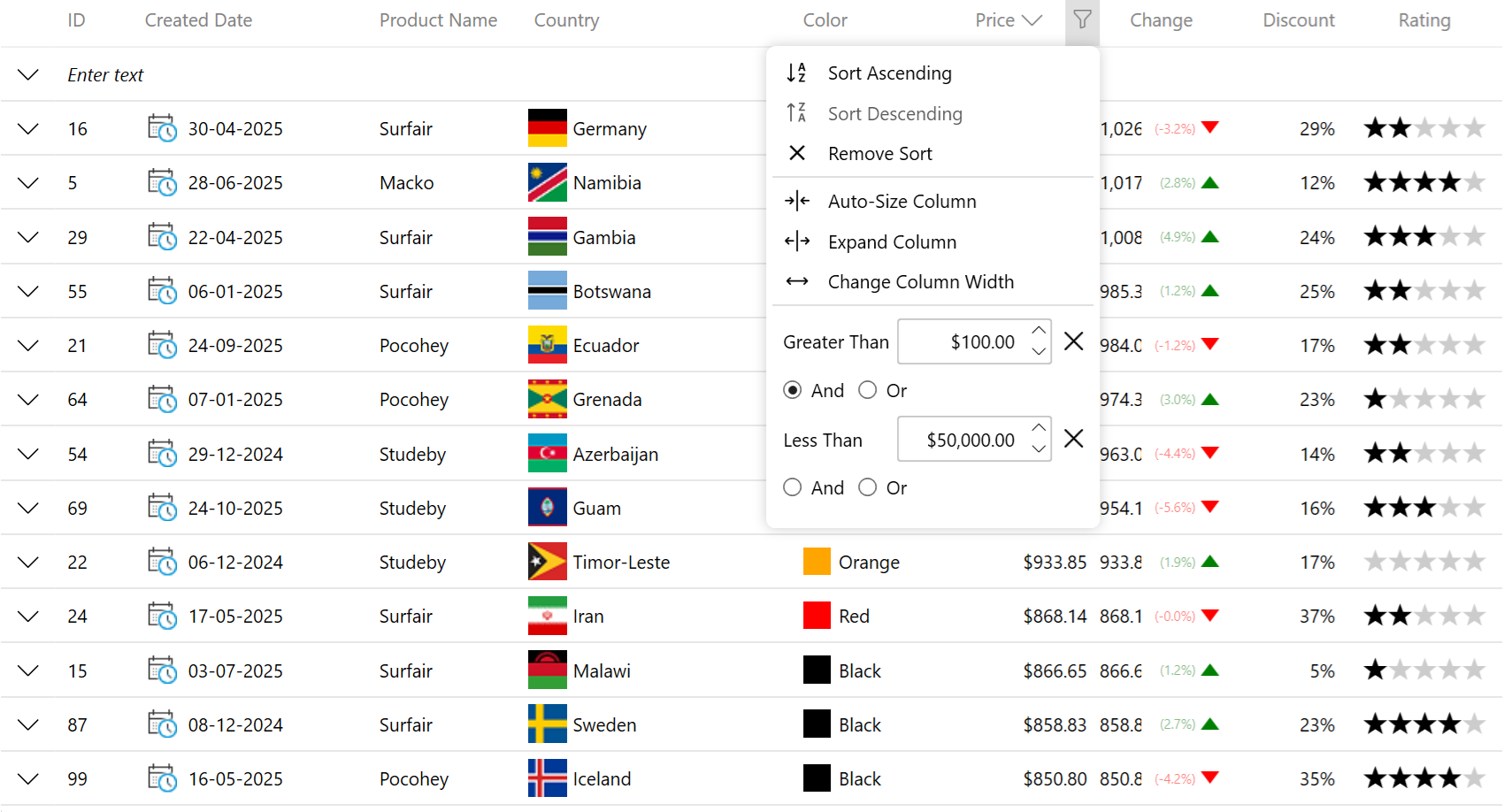 WPF DataGrid Excel Features