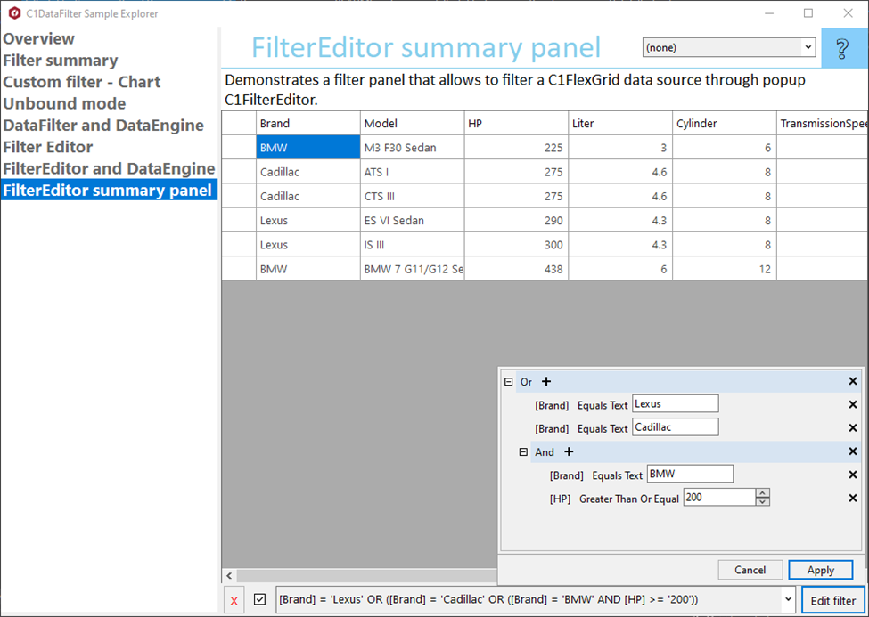 WinForms Datagrid Filtering