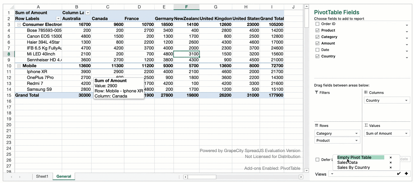 Support for Pivot Table Views