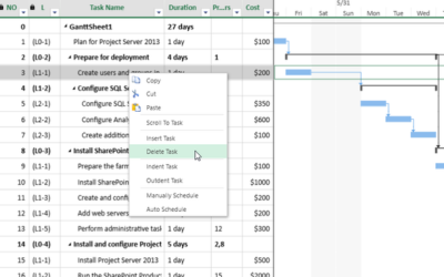 JS UI Gantt Chart supports task removal operations