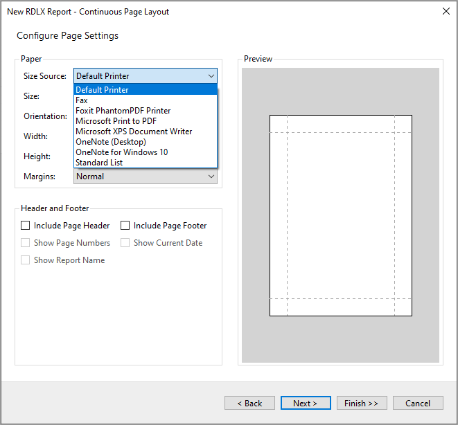 Configure Page Settings