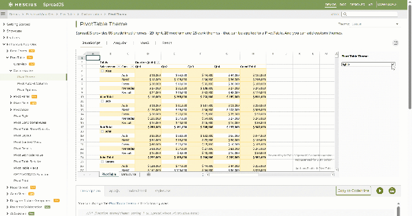 Set the Pivot Table Theme to match Your Web Application