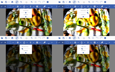 Lets users quickly brighten or darken an image using the Brightness effect in the Effects toolbar