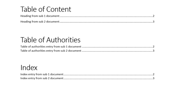 Programmatically Generate a Consolidated TOC, TOA, or Index for a DOCX Document using C#