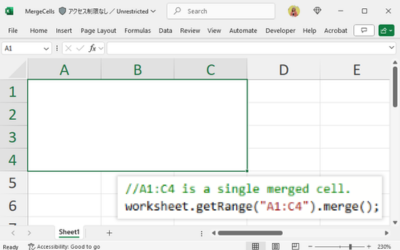 Programmatically Merge Excel File Cells using Java
