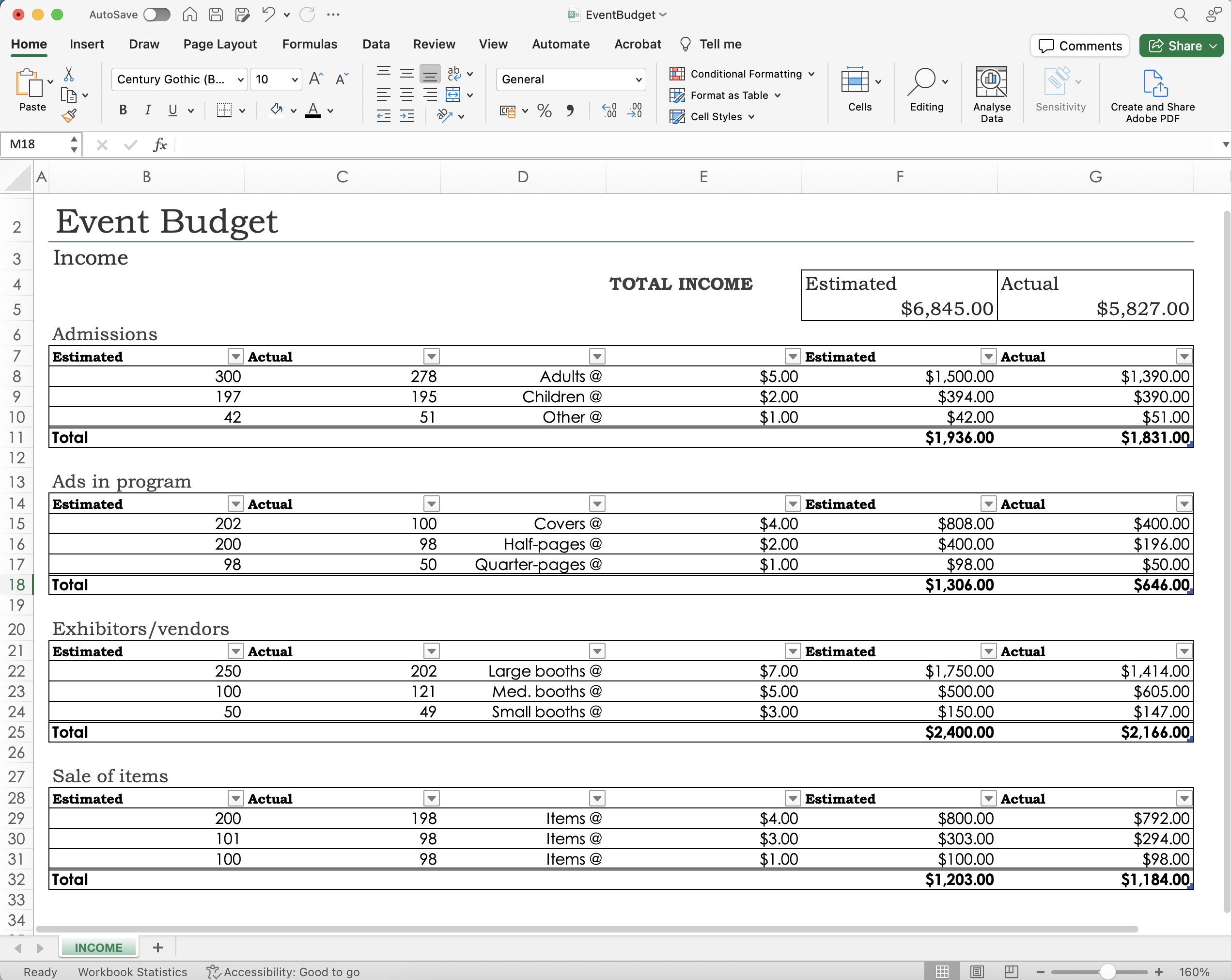 Original Excel File Template