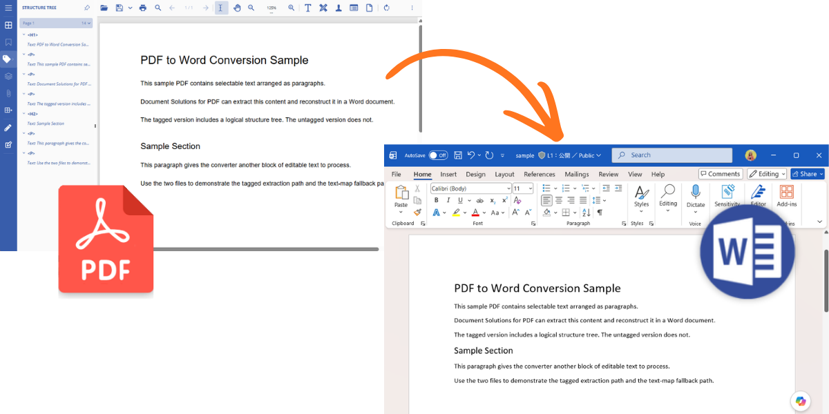 Extract PDF Content to Add to a Newly Generated DOCX File | .NET C# Tutorial Sample