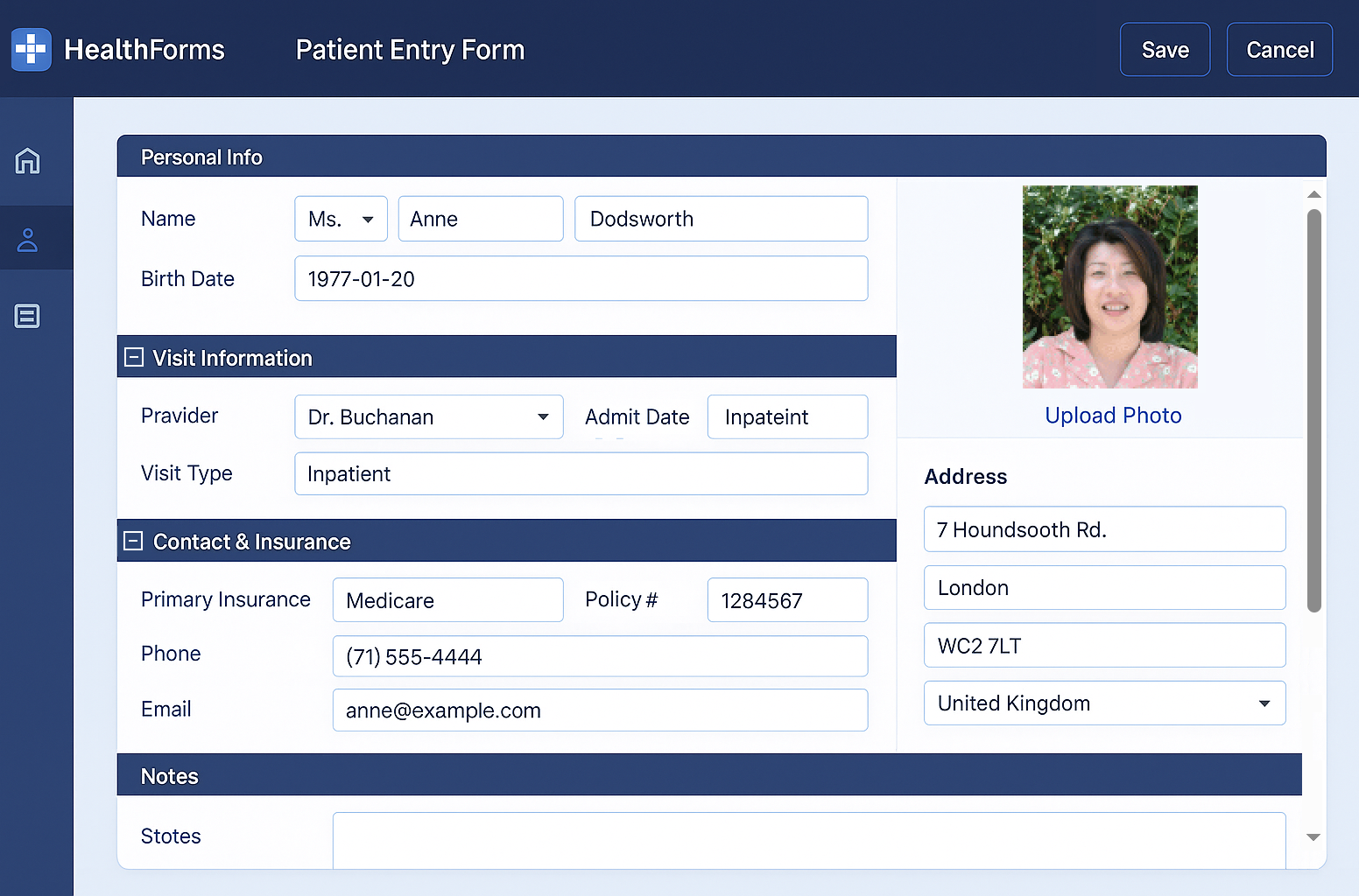InputPanel-Patient-Entry-Form