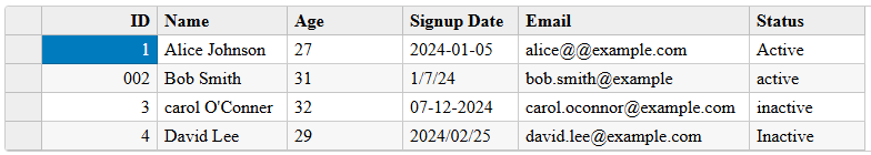 Databound JavaScript Datagrid