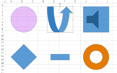 JavaScript Spreadsheet Shapes