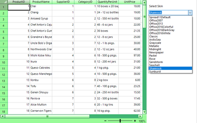 Custom .NET Spreadsheet Skin Options