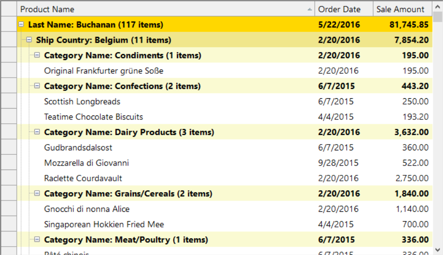 Sort Columns