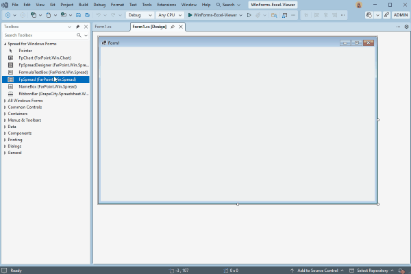 Add a Spreadsheet Instance to a WinForms Project
