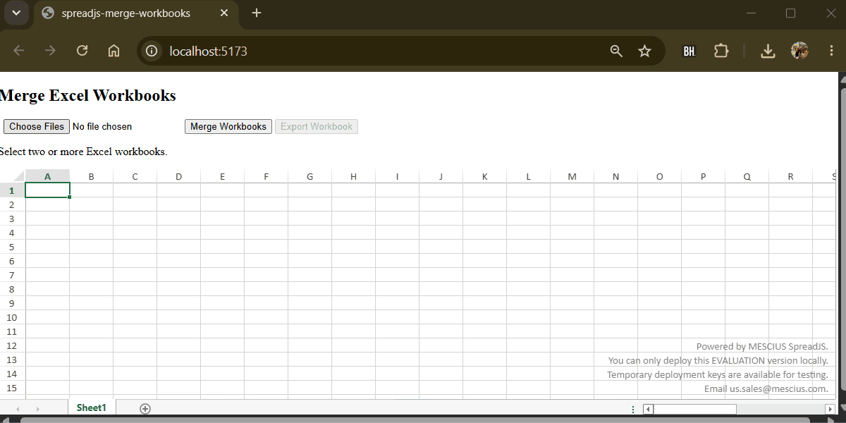 Developer Tutorial Demo Sample App | Merge Multiple Excel Files in a JS Web Application | Spreadsheet UI/UX