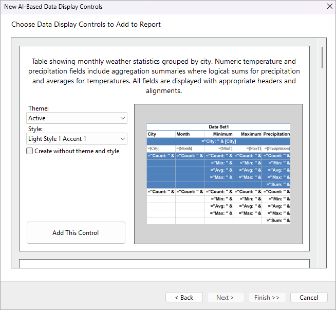 AI-Based Data Display Controls