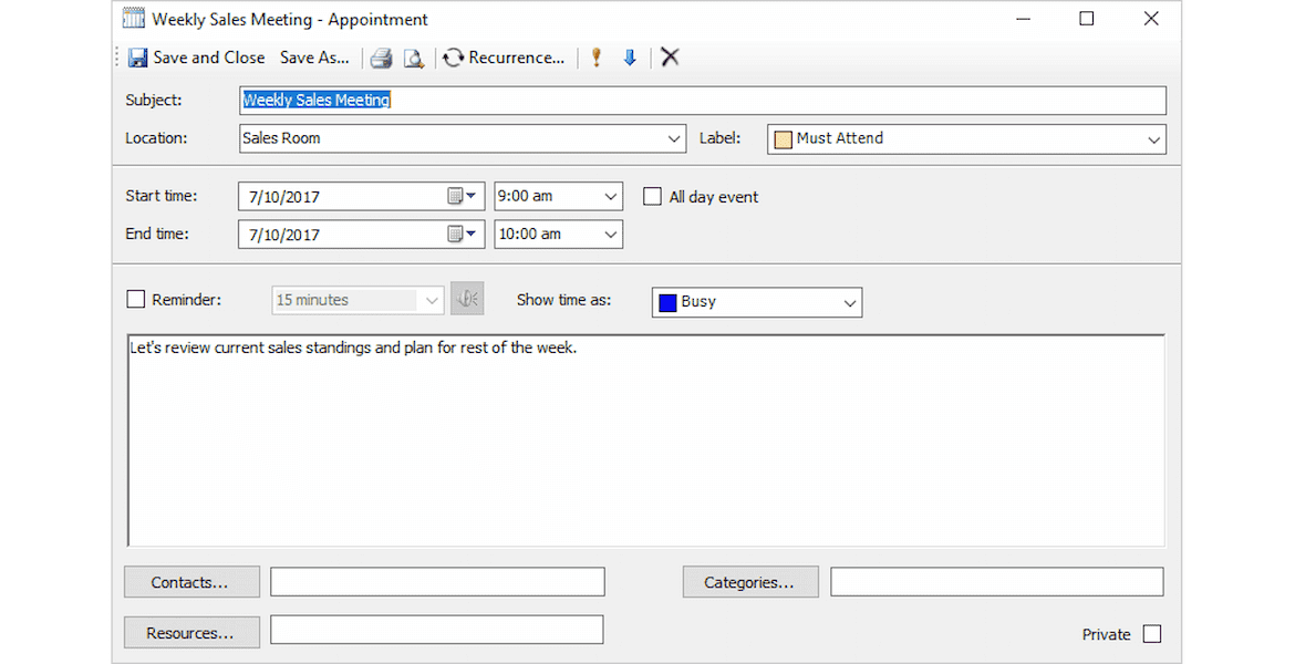 WinForms Full-featured Appointment Editing