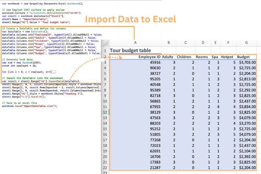 Import data from multiple sources to an Excel file using .NET C# or VB.NET