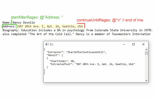 .NET Text Parser Starts After Extractor
