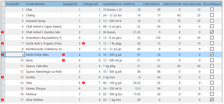 WinForms DataGrid Validation