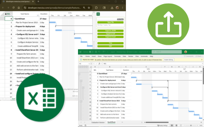 Export GanttSheet schedules to Excel .xlsx files so users can share project timelines