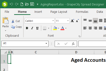 Spread Designer with No Code Design WinForms Excel-Like Spreadsheet