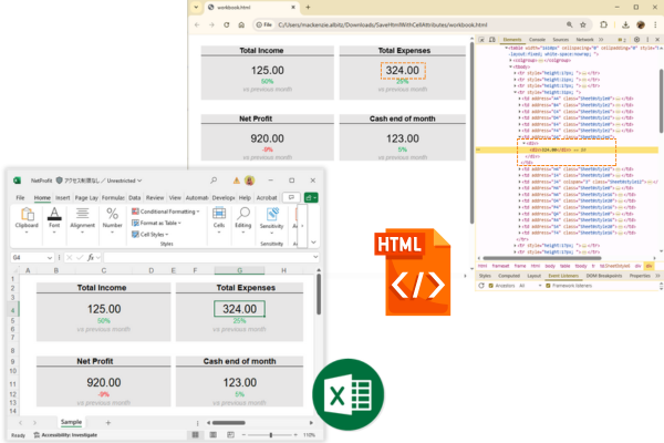 Add Cell Addresses to Exported XLSX Tables in HTML using C# or Java.