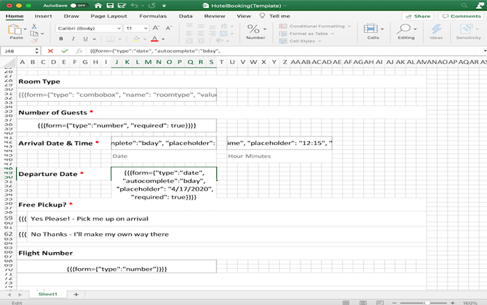 GcExcel Template Example for use with .NET and Java Excel Library and .NET and Java Excel API