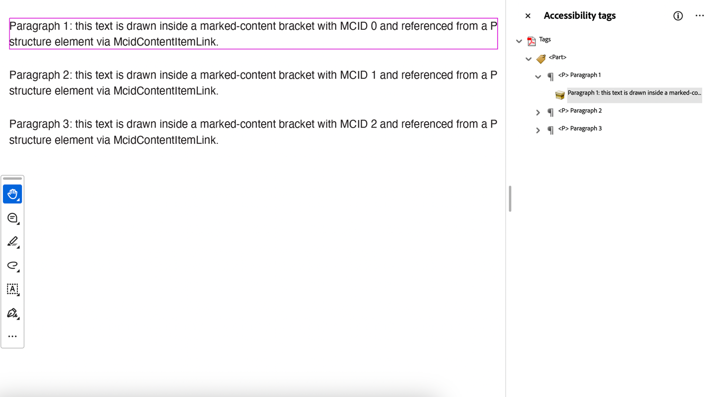 Create Tagged Content | JavaScript PDF API Library | SDK