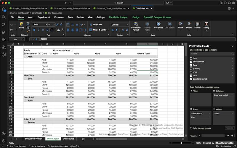 SpreadJS - XLSX Editor for VSCode