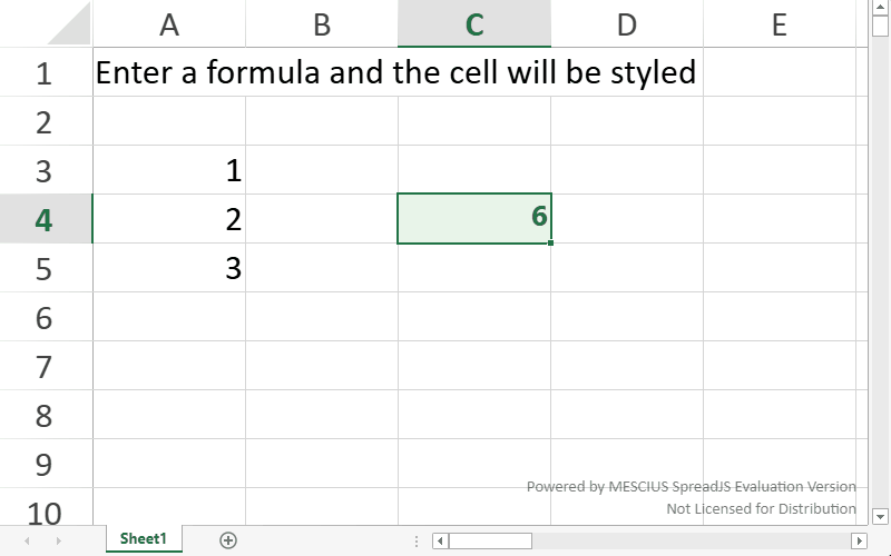 Customize JavaScript Formula Cell Styling