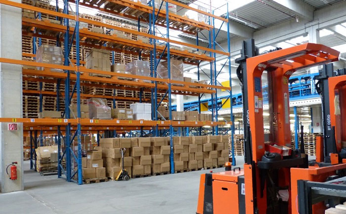 Manufacturing facility with forklift