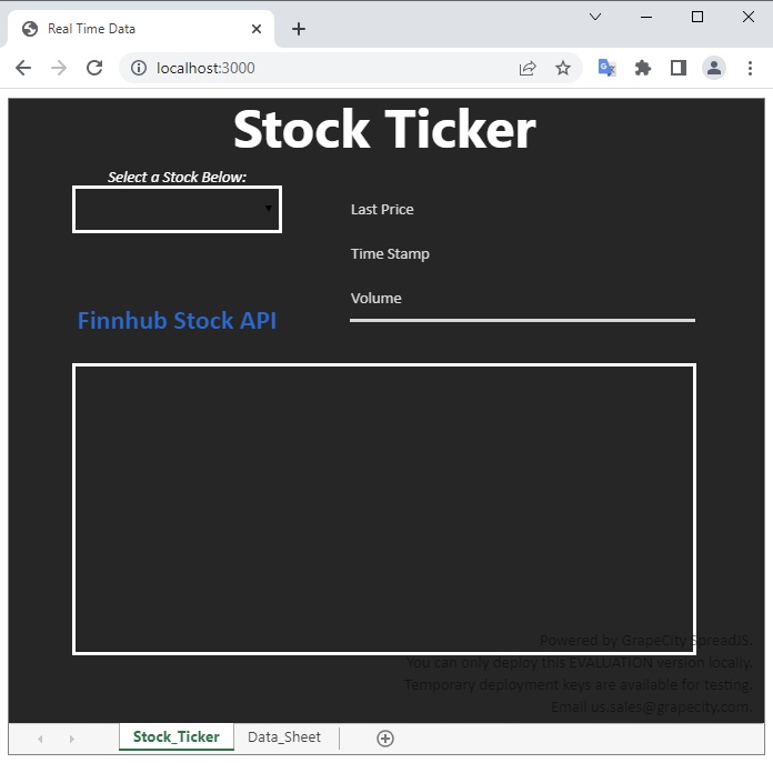 Running JavaScript Real Time Data