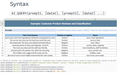 Java Server-Side Excel API AI.QUERY Function - Query an AI model directly from Excel-style formulas by combining prompts and cell data